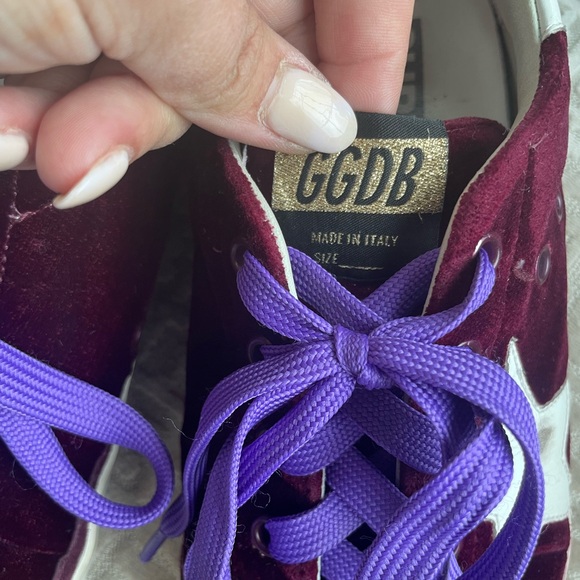 Golden Goose Women's Burgundy Sneakers with Purple Laces - Picture 4 of 8
